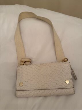 All Saints Women's Cream Crossbody Bag with Wide Strap